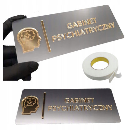 TABLICZKA GABINET PSYCHIATRYCZNY NA DRZWI INFORMACYJNA DO KLINIK PORADNI 3D