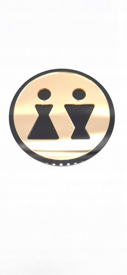 TABLICZKA TOALETA WC ZNAK SYMBOL OZNACZENIE MĘSKI DAMSKI ZNACZEK 9x9 cm