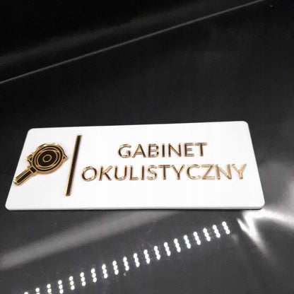 TABLICZKA GABINET OKULISTYCZNY NA DRZWI DO PRZYCHODNI KLINIKI GABINETÓW 3D