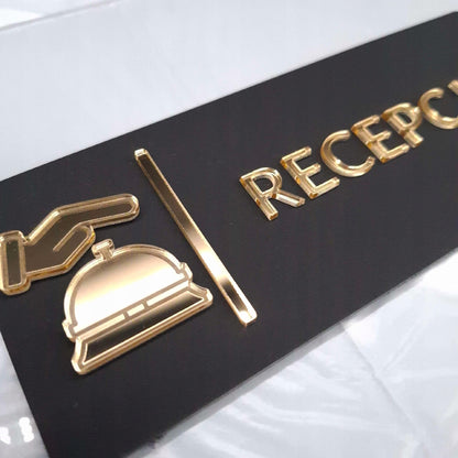 TABLICZKA NA DRZWI RECEPCJA DO RECEPCJI INFORMACYJNA HOTELU RESTAURACJI 3D