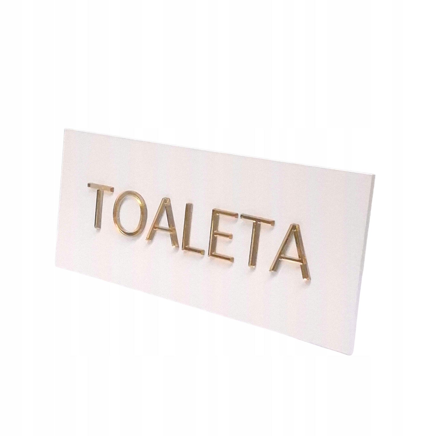 TABLICZKA NA DRZWI TOALETA DO BIURA INFORMACYJNA PLEXI ZŁOTE NAPISY GLAMOUR