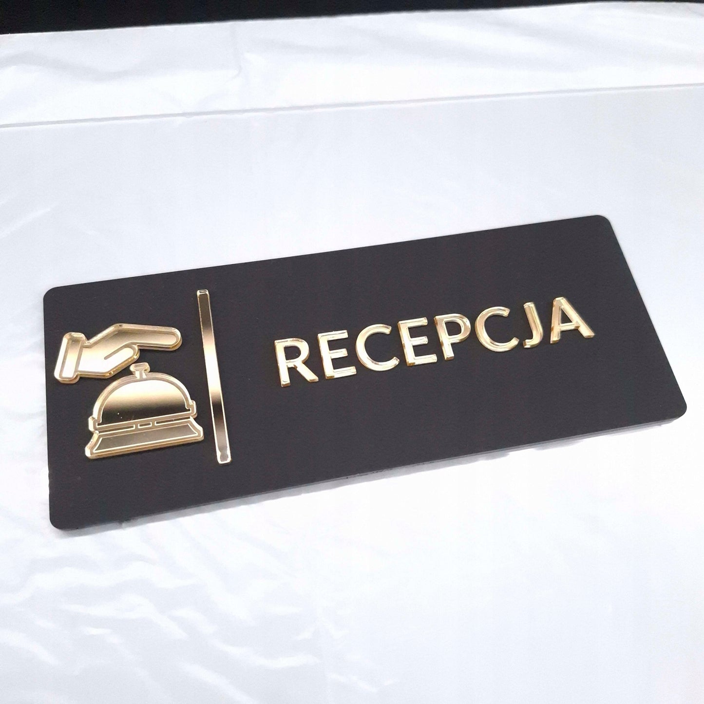 TABLICZKA NA DRZWI RECEPCJA DO RECEPCJI INFORMACYJNA HOTELU RESTAURACJI 3D
