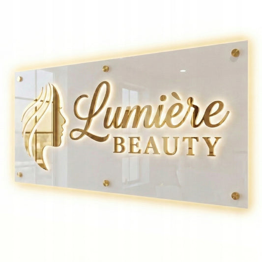 LOGO Z PLEKSI SZYLD REKLAMOWY TABLICA FIRMOWA LED 3D LUSTRO PERSONALIZOWANE