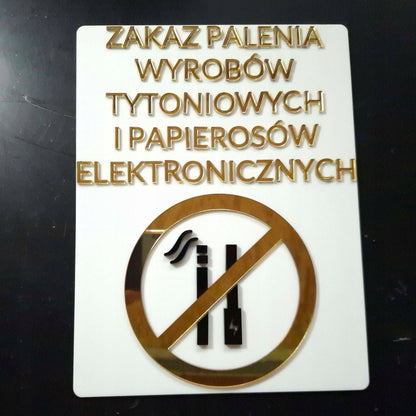 ZNAK TABLICZKA ZAKAZ PALENIA WYROBÓW TYTONIOWYCH E-PAPIEROSÓW JEDNORAZÓWEK