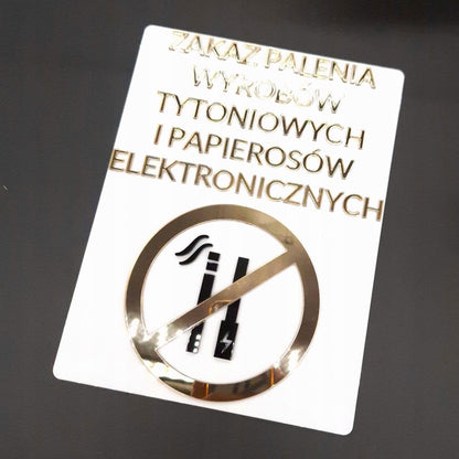 ZNAK TABLICZKA ZAKAZ PALENIA WYROBÓW TYTONIOWYCH E-PAPIEROSÓW JEDNORAZÓWEK
