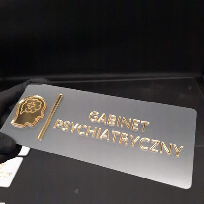 TABLICZKA GABINET PSYCHIATRYCZNY NA DRZWI INFORMACYJNA DO KLINIK PORADNI 3D
