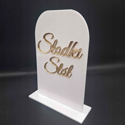TABLICZKA SŁODKI STÓŁ NA ŚLUB WESELE BABYSHOWER UROCZYSTOŚĆ RÓŻNE KOLORY