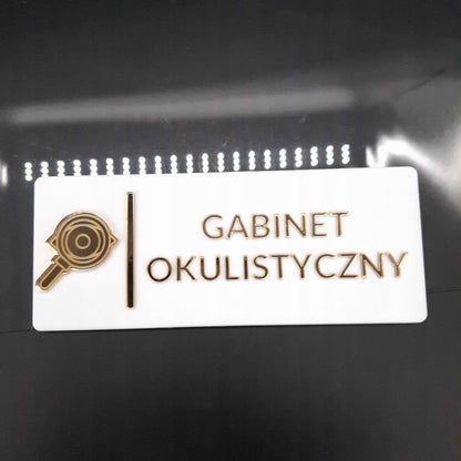 TABLICZKA GABINET OKULISTYCZNY NA DRZWI DO PRZYCHODNI KLINIKI GABINETÓW 3D