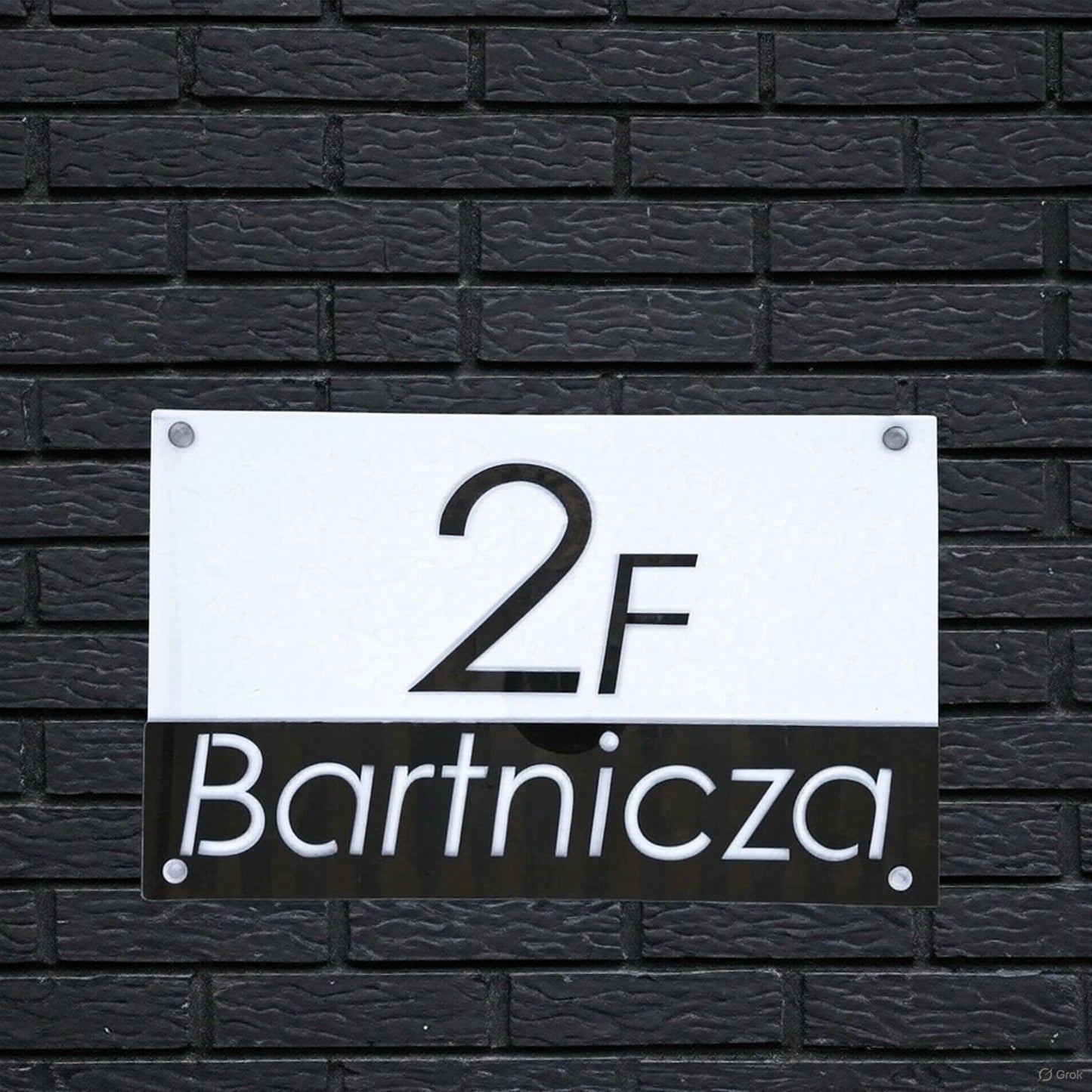 CZARNO BIAŁA PERSONALIZOWANA TABLICZKA ADRESOWA